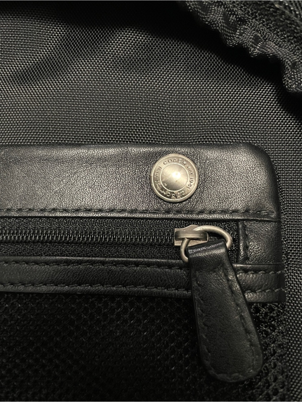 Coach Y2K Black Nylon Backpack with Silver Hardware unisex - Picture 4 of 13
